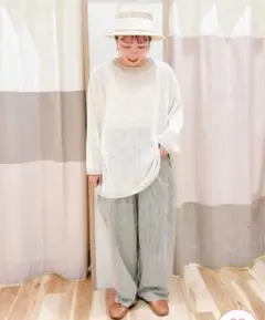 【最終価格】サマンサモスモス ストライプタックパンツ フルレングス