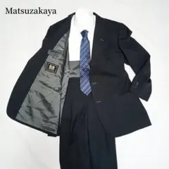MATSUZAKAYA 御幸毛織　ネイビー　ストライプ　BE7 1タック セット