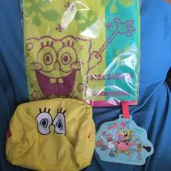 MOS BURGER x SpongeBob ポーチ　ハンドタオル　パスケース