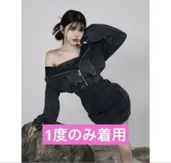 ダーリッチ ロゴレザースウェットアンサンブル フリー 黒 美品 ダーリッチ Darich ロゴレザースウェットアンサンブル