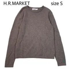 【size 1】H.R.MARKET クールネックニット　アンゴラ混　ロゴ刺繍