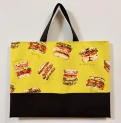ハンドメイド⚫︎レッスンバッグ サンドイッチ柄