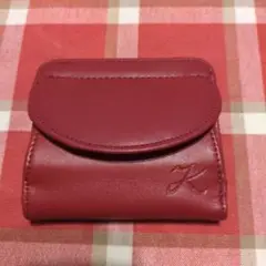 赤　コンパクト財布　コインケース　カードケース　K