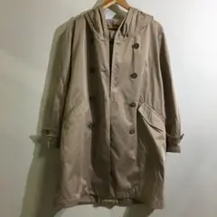 【美品】ガラ フード付きトレンチコート レディース