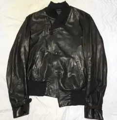 l*r様 ANN DEMEULEMEESTER ブラック ダブルライダースジャケ アンドゥムルメステールANN DEMEULEMEESTER レーヨンコットン