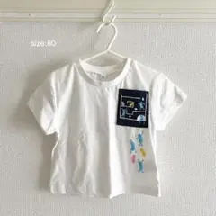 イラスト付きポケットTシャツ サイズ80