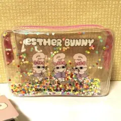 esther BUNNY エスターバニー　ハート♡スパンコール入りクリアポーチ
