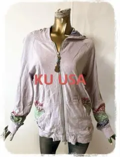 ☘️T17087☘️KU USA ジップアップ パーカー M