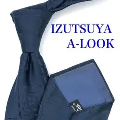 【大特価】IZUTSUYA A-LOOK ネクタイ スクエア 小紋柄 ネイビー