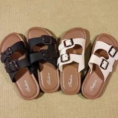 サンダル ホワイト Lサイズ トングサンダル ダブルベルト