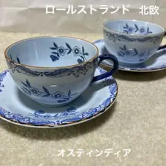 ロールストランド　オスティンディア　北欧食器　カップ&ソーサー　2客　洋食器