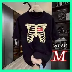 ボーンT 骨骸骨 Tシャツ ブラック y2k 90s 人気 opium M