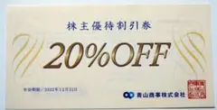 青山商事 洋服の青山 株主優待券