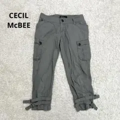 【セシルマクビー】カーゴパンツ　七分丈　カーキ　カジュアル　Sサイズ