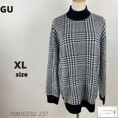 GU ジーユー ハウンドトゥースニットセーター 千鳥柄 チェック XL 万能 M