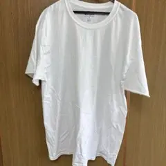 Champion XL ホワイト Tシャツ　無地　ワンポイント