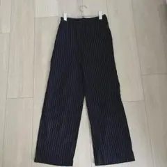 ユニクロ　イネス　ストライプ　ワイドパンツ