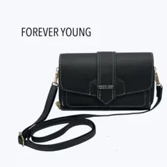 FOREVER YOUNG フォーエバーヤング お財布ショルダーバッグ ブラック