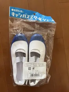 J16154 スクールシューズ 21.5cm ホワイト/ブルー