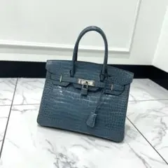 HERMES エルメス バーキン30 ポロサス ブルージーン