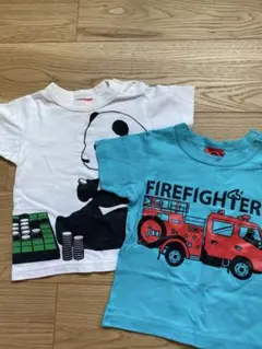 OJICO 80センチ　パンダ　消防車　Tシャツ2枚セット　まとめ売り