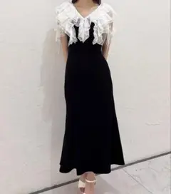 dazzlin ラッフルリブワンピース
