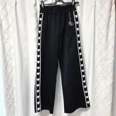 150cm ハート柄サイドラインジャージ パンツ 黒