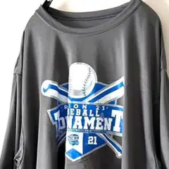 A4 ベースボール トーナメント Tシャツ XL グレー 灰色 古着