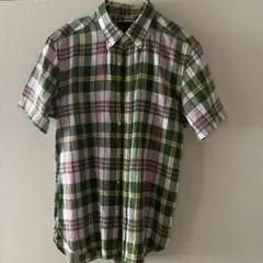 BEAMS プラス　半袖チェックシャツ S