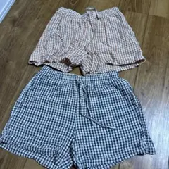 ギンガムチェックショートパンツ2枚セット