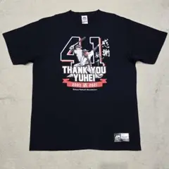 東京ヤクルトスワローズ　雄平　感謝　Tシャツ　L　ネイビー　マジェスティック