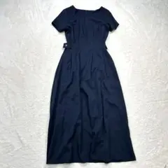 avv 半袖ワンピース ロング丈 無地 カジュアル フレア 小さめ きれいめ