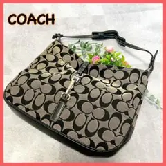 COACH シグネチャー ワンショルダーバッグ クリップ ホーボー