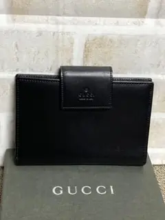 極美品 グッチ 黒色 本革 手帳 メモ帳 カードケース 財布 マルチケース