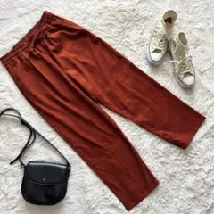 Z7【MUMU&Co.】しまむら　カジュアルパンツ　テーパード　テラコッタ　M