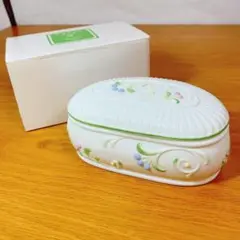 ノリタケ　ハンナガーデン　蓋付き小物入れ　ハンドペイント　廃盤品　新品未使用