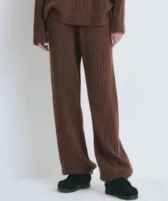 新品 ATON エイトン CASHMERE WOOL ニット パンツ ブラウン