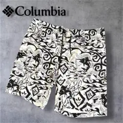 Columbia ショートパンツ L 水陸両用 サーフパンツ メンズ 白黒 総柄