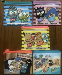 スシロー はぴだんぶい コラボ限定 クリアポーチ 全5種コンプセット