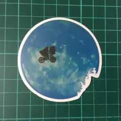 防水ステッカー☆旅行☆【新品】☆シール☆満月☆ET風☆自転車☆丸形☆R233