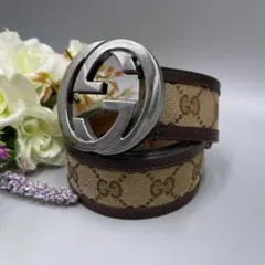 ★美品★ GUCCI ベルト インターロッキングg キャンバス GGスプリーム