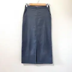 ◉chocol raffine robe　ミモレ丈タイトスカート　青　F
