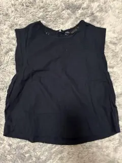 【ZARA】ネイビー ノースリーブシャツ