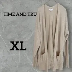 TIME AND TRUE ベージュ カーディガン XL