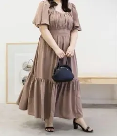 最終タイムセールCLETTEオリジナル★ギャザーデザイン半袖ティアードワンピース