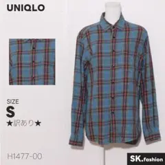 ★訳あり★ UNIQLO トップス　シャツ　長袖　フランネル　胸ポケット付き