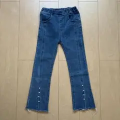 cocaキッズ パール付き ストレッチフレアデニム　130
