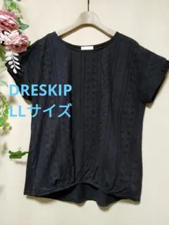 59.ドレスキップ 前身頃レース カットソー LLサイズ ゆったりサイズ