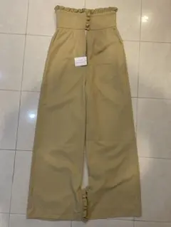 AS KNOW AS plus フリル付きワイドレッグパンツ