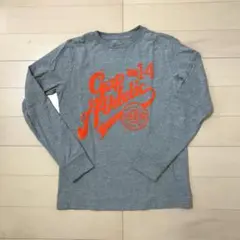 値下げ！GAP ギャップ　長袖Tシャツ　160cm グレー　オレンジロゴ